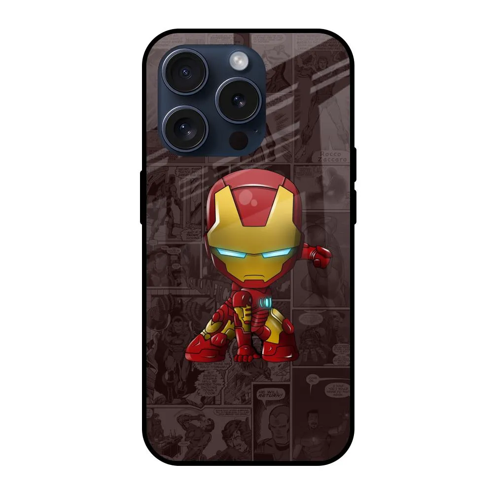 Angry Baby Super Hero Glass Case for iPhone 15 Pro Rugged Design Style