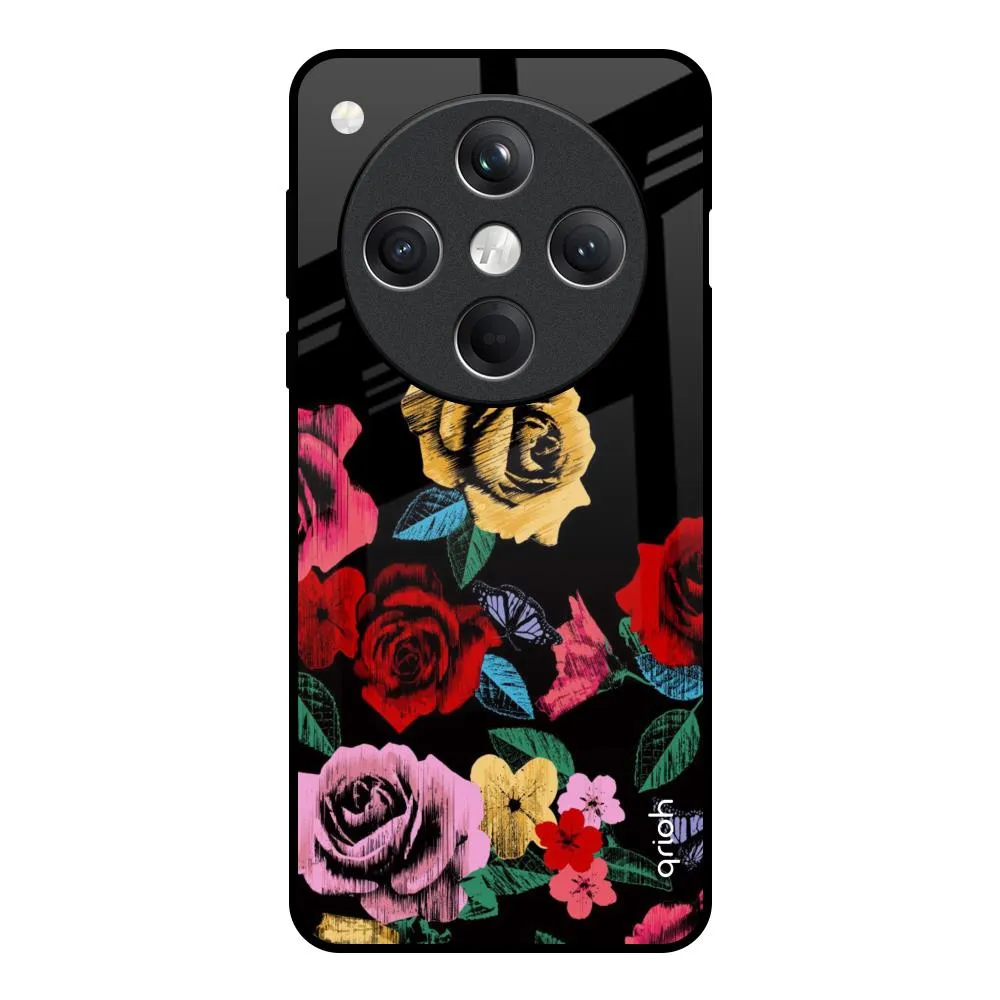 Tough Frame Durable Surface Floral Decorative Glass Case For Oppo Find X8 5G