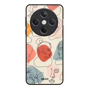 Abstract Faces Glass Case for Oppo Find X8 5G Premium Look