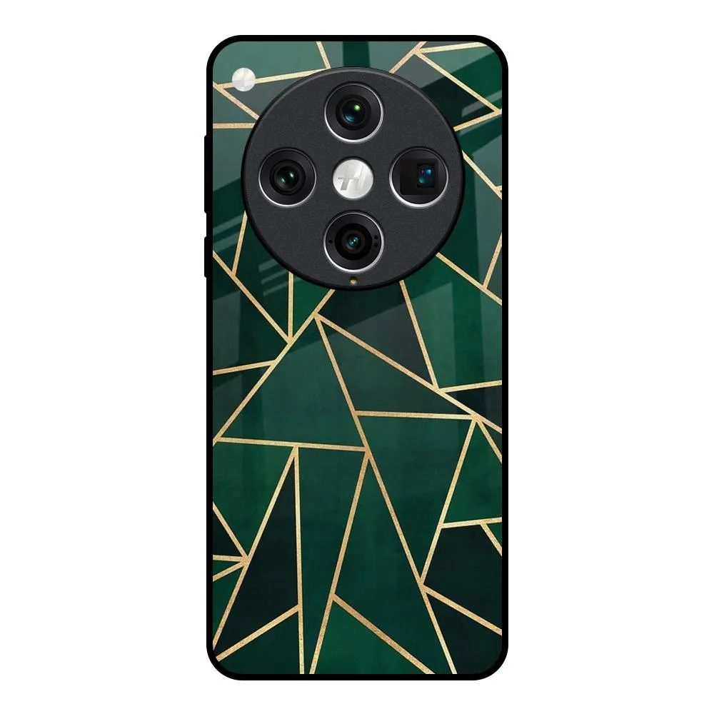 Abstract Green Glass Case For Oppo Find x8 Pro Protective Detailing Edge