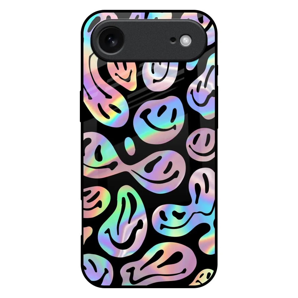 Soft Build Texture Stylish Detail Layer Acid Smile Glass Case for iPhone 17 Air