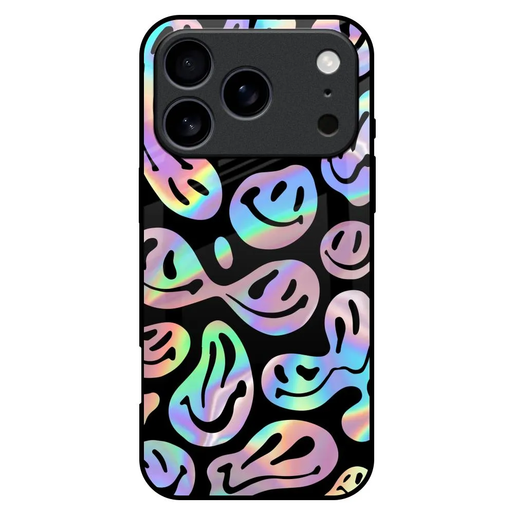 Strong Surface Hybrid Touch Acid Smile Glass Case for iPhone 17 Pro Max