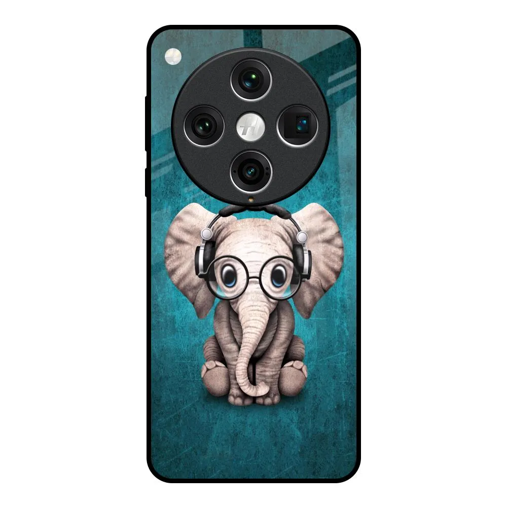 Adorable Baby Elephant Glass Case For Oppo Find x8 Pro Clean Texture Smooth Feel Surface