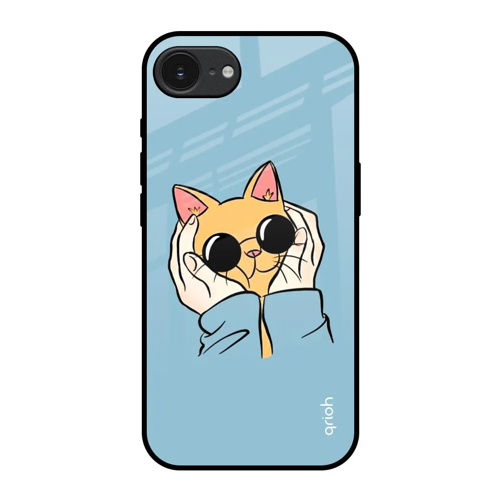 Stylish Finish Texture Adorable Cute Kitty Glass Case For Apple iPhone 16e