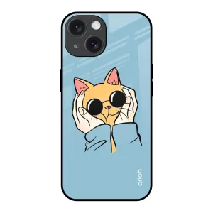 Comfort Build Layer Minimal Look Adorable Cute Kitty Glass Case For iPhone 15