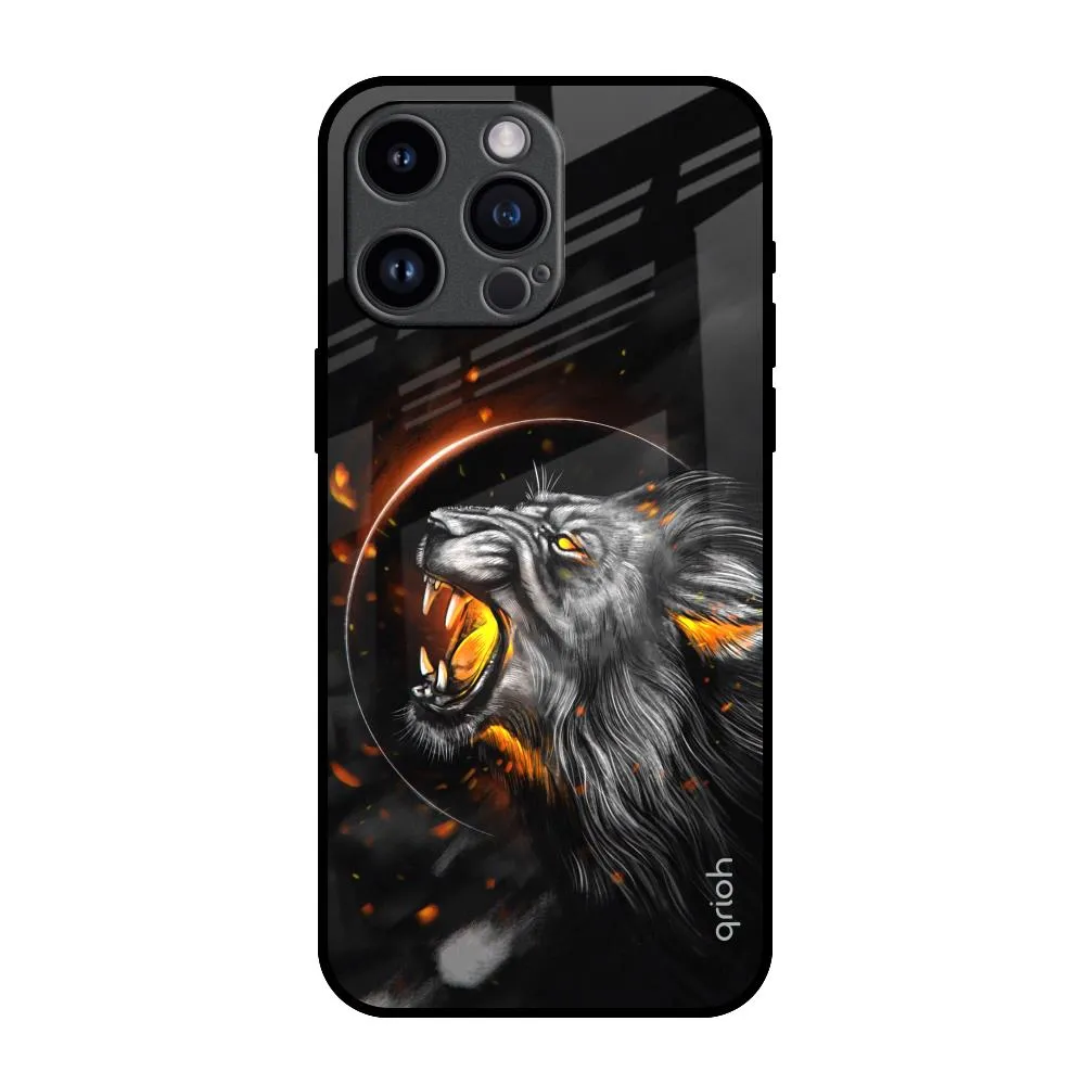 Soft Silicone Aggressive Lion Glass Case for iPhone 14 Pro Max