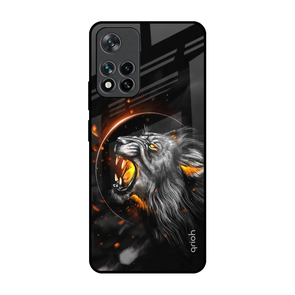 Aggressive Lion Glass Case for Mi 11i Rugged Surface Build Light Finish