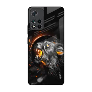 Aggressive Lion Glass Case for Mi 11i Rugged Surface Build Light Finish