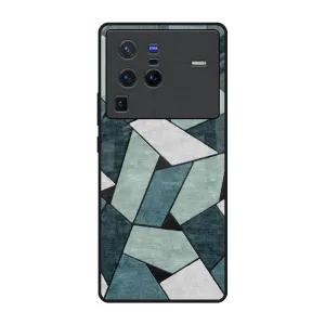 Durable structure Daily Durability Abstact Tiles Glass Case for Vivo X80 Pro 5G