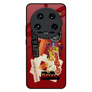 Minimal Cover Crystal Finish Gryffindor Glass Case for Mi 14 Ultra 5G