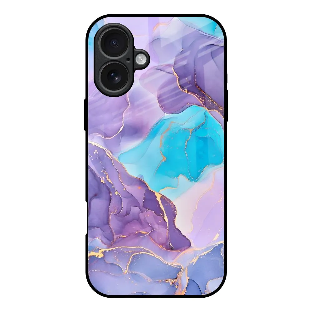 Sporty Appeal Alcohol ink Marble Glass Case for iPhone 17