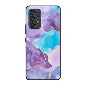 Hand Friendly Alcohol ink Marble Glass Case for Samsung Galaxy A53 5G