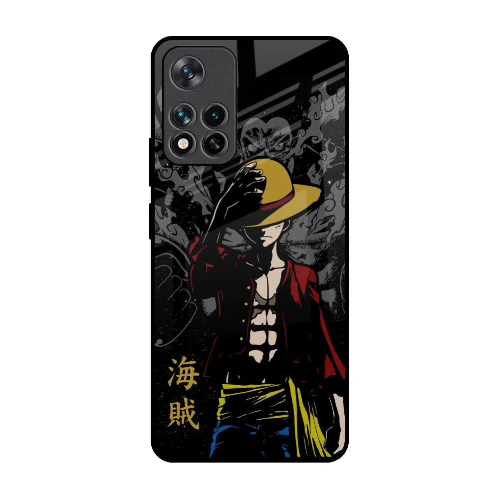 Shock Absorption Layer Fashion Statement Dark Luffy Glass Case for Mi 11i
