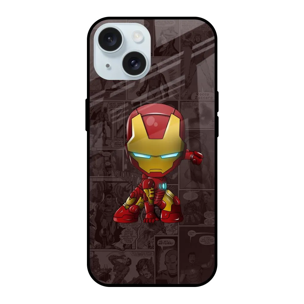 Angry Baby Super Hero Glass Case for iPhone 15 Sleek Surface