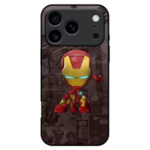 Angry Baby Super Hero Glass Case for iPhone 17 Pro Max Soft Build Texture Matte Coating
