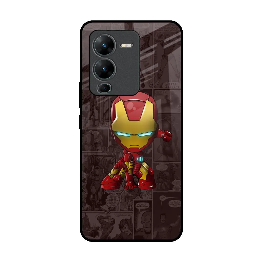 Angry Baby Super Hero Glass Case for Vivo V25 Pro Matte Touch