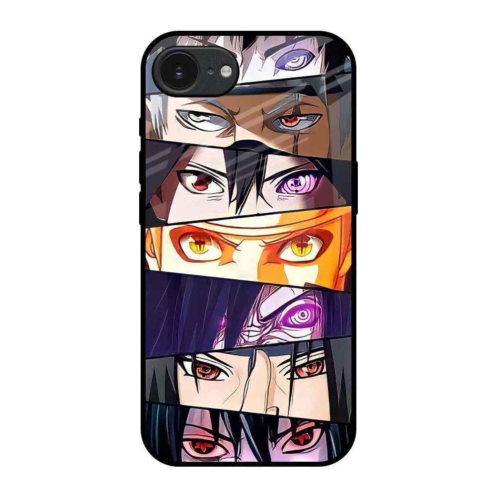 Anime Eyes Glass Case for Apple iPhone 16e Fashion Edge