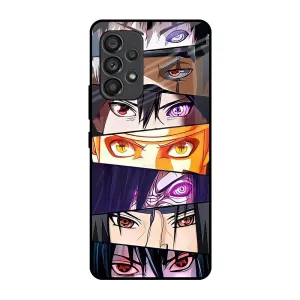 Matte Look Design Clear Pattern Anime Eyes Glass Case for Samsung Galaxy A53 5G