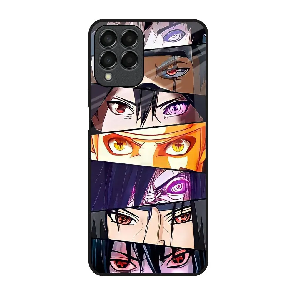 Anime Eyes Glass Case for Samsung Galaxy M53 5G Elegant Style
