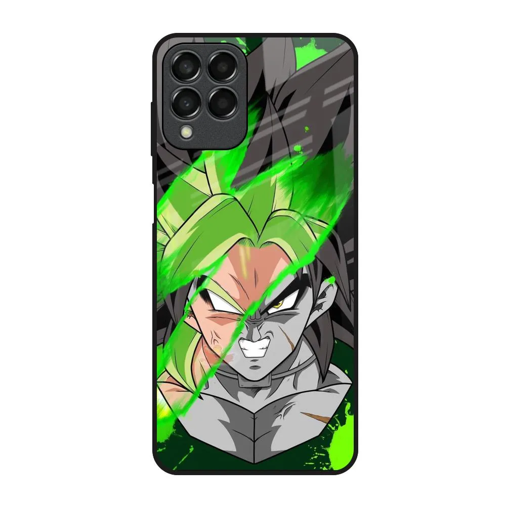 Anime Green Splash Glass Case for Samsung Galaxy M53 5G Durable Quality