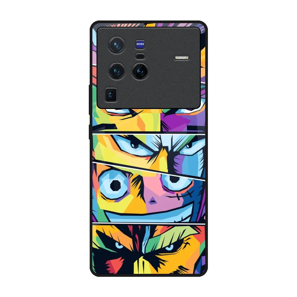 Comfort Texture Anime Legends Glass Case for Vivo X80 Pro 5G
