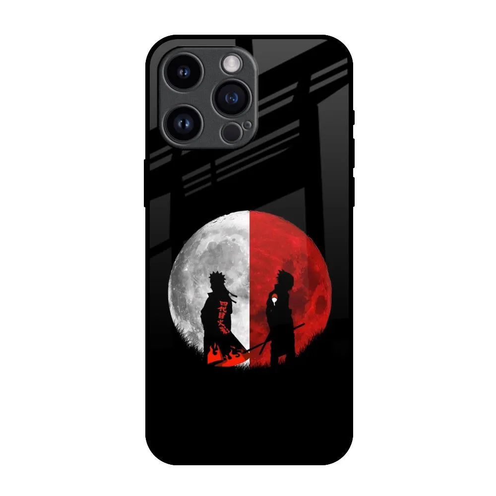 Anime Red Moon Glass Case for iPhone 14 Pro Max Stylish Choice
