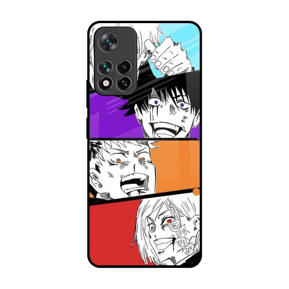 Matte Edge Anime Sketch Glass Case for Mi 11i