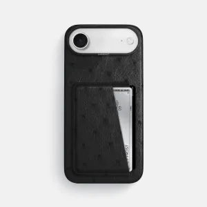 Double Card Case For iPhone 17 Air In Ostrich Soft Frame Non slip grip