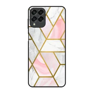 Light Shield Lightweight Grip Geometrical Marble Glass Case for Samsung Galaxy M53 5G