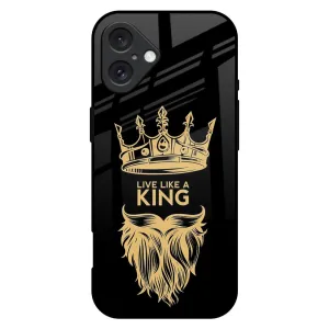 King Life Glass Case For iPhone 16 Plus Soft Look Texture Pocket Size