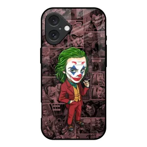 Fashion Accent Modern Form Joker Cartoon Glass Case for iPhone 16