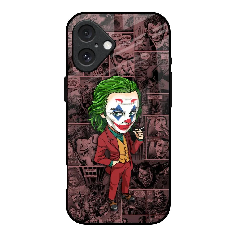 Fashion Accent Modern Form Joker Cartoon Glass Case for iPhone 16