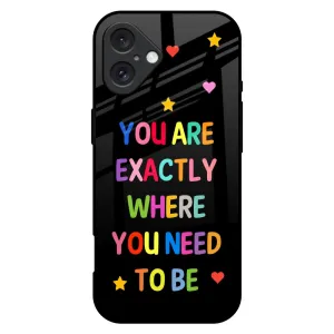 Magical Words Glass Case for iPhone 16 Plus Practical Design Transparent Edge