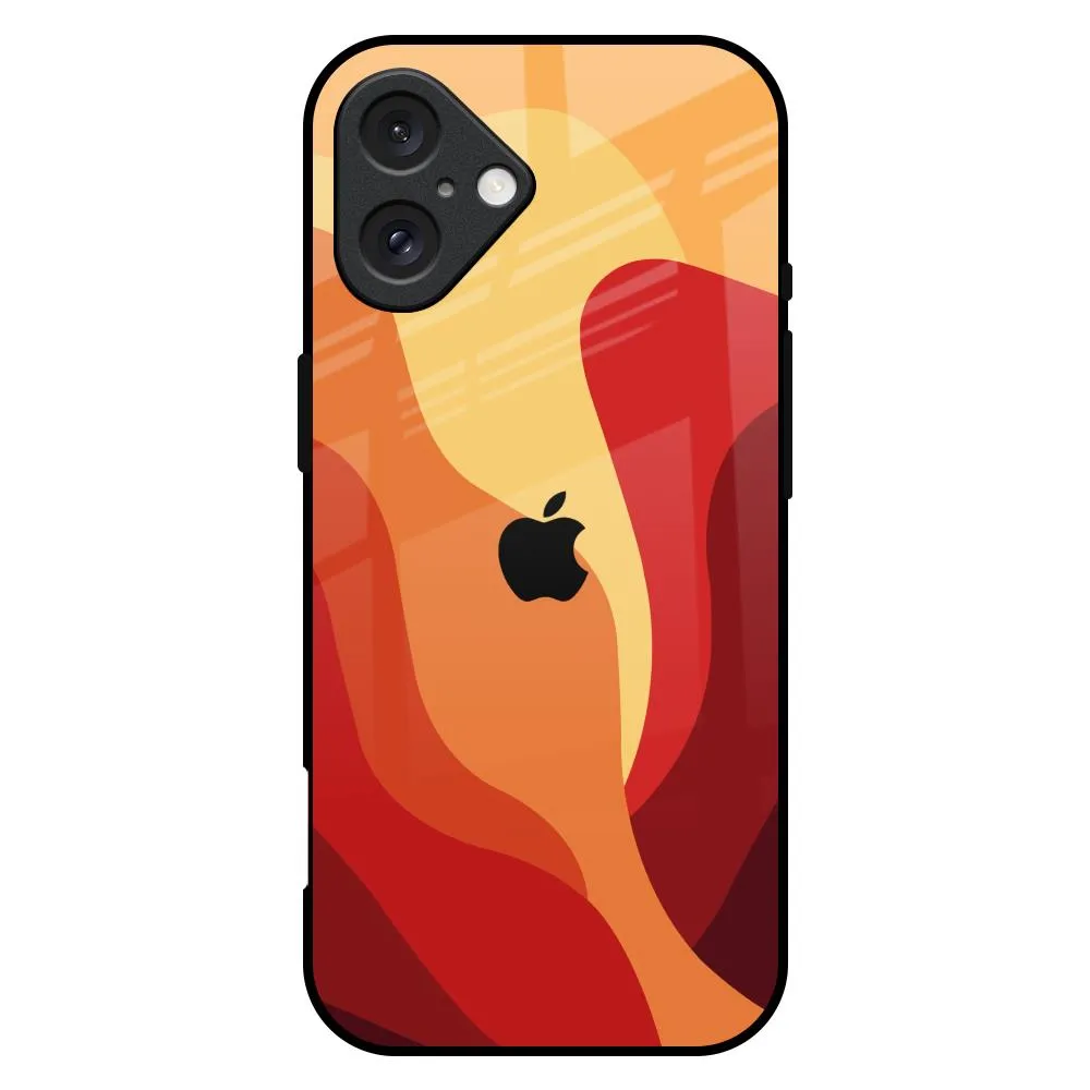 Magma Color Pattern Glass Case for iPhone 16 Plus Stylish Layer Everyday Use