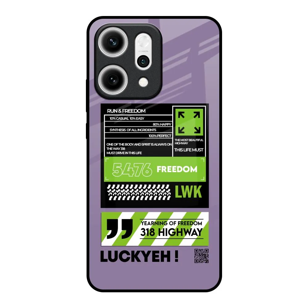 Run & Freedom Glass Case for Oppo Reno14 5G Luxury Surface Layer Light Structure