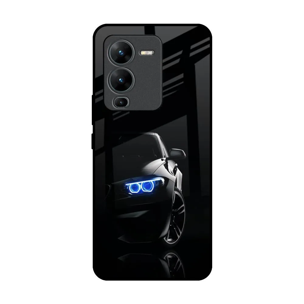 Gloss Surface Layer Protective Lining Car In Dark Glass Case for Vivo V25 Pro