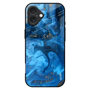 Gold Sprinkle Glass Case for iPhone 16 Plus Easy Removal Modern feature