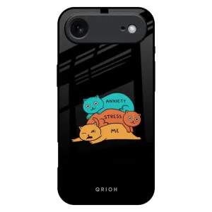 Anxiety Stress Glass Case for iPhone 17 Air Smooth Layer Texture Versatile Design