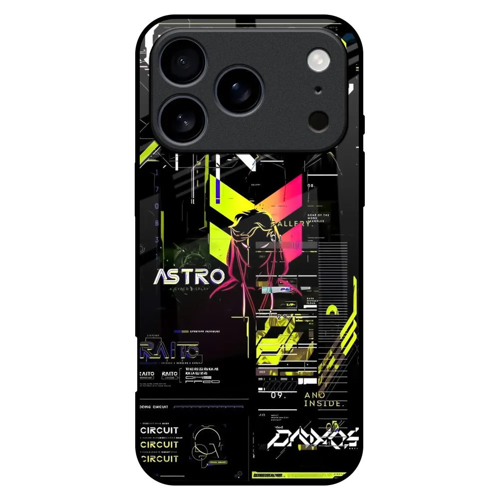 Astro Glitch Glass Case for iPhone 17 Pro Max Protective Fit
