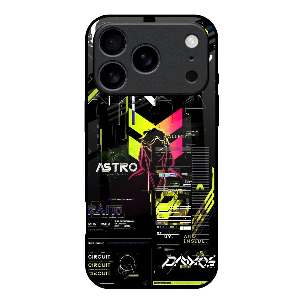 Gloss Layer Finish Rugged Protection Astro Glitch Glass Case for iPhone 17 Pro