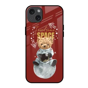 Astronaut Bear Glass Case for iPhone 15 Plus Gloss Texture Stylish Touch