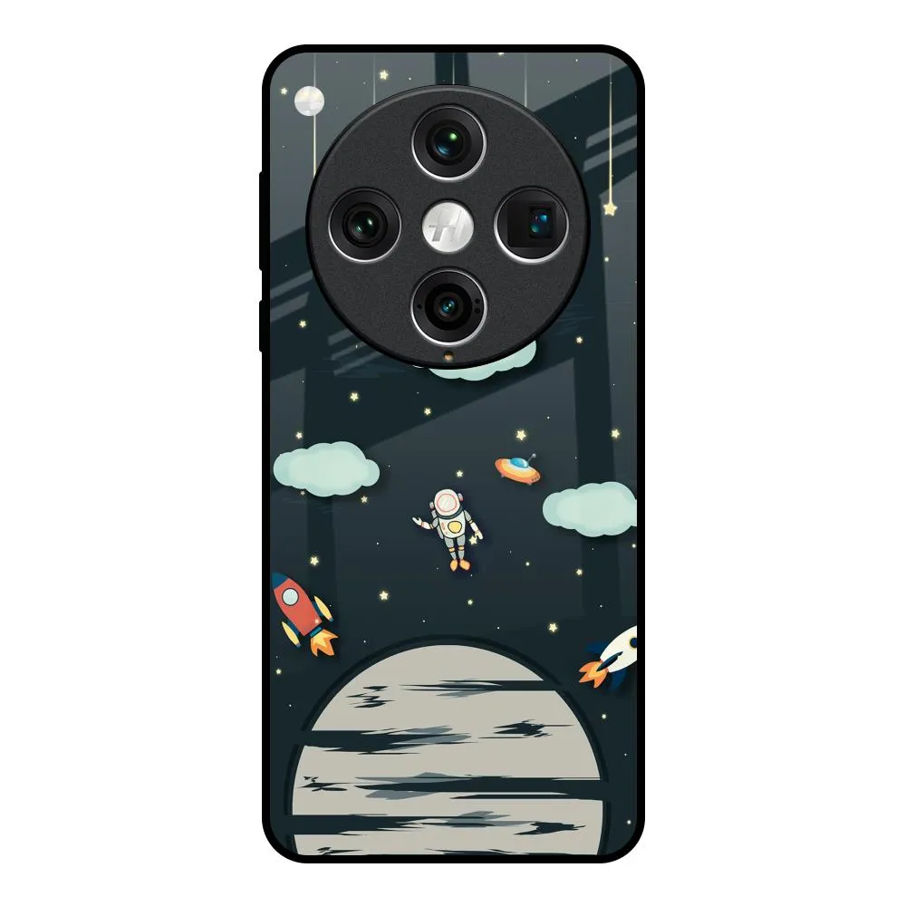 Polished Style Astronaut Dream Glass Case For Oppo Find x8 Pro
