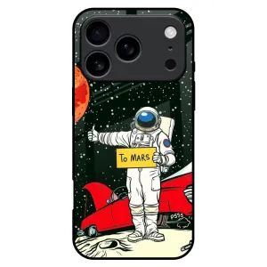 Water shield Comfort Texture Layer Astronaut on Mars Glass Case for iPhone 17 Pro Max
