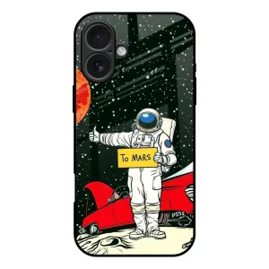Smooth Craftsmanship Smooth Grip Astronaut on Mars Glass Case for iPhone 17