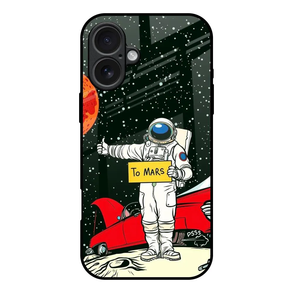 Smooth Craftsmanship Smooth Grip Astronaut on Mars Glass Case for iPhone 17