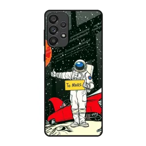 Matte Feel Astronaut on Mars Glass Case for Samsung Galaxy A73 5G