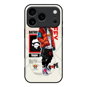Everyday Function Comfort grip design Bape Luffy Glass Case for iPhone 17 Pro