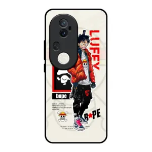 Modern Style Soft edges Bape Luffy Glass Case for Vivo T4 Ultra 5G