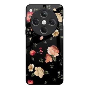 Black Spring Floral Glass Case for Oppo Find X8 5G Premium Edge Design