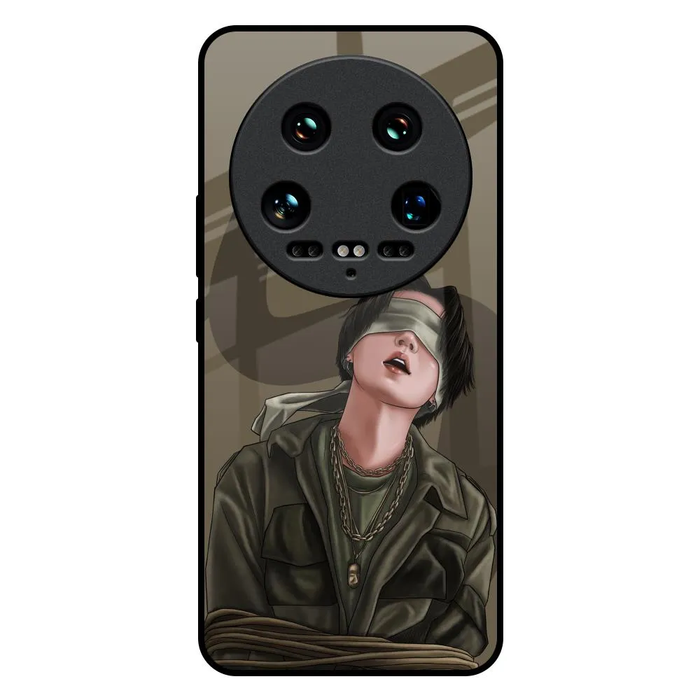 Hybrid Material Build Blind Fold Glass Case for Mi 14 Ultra 5G